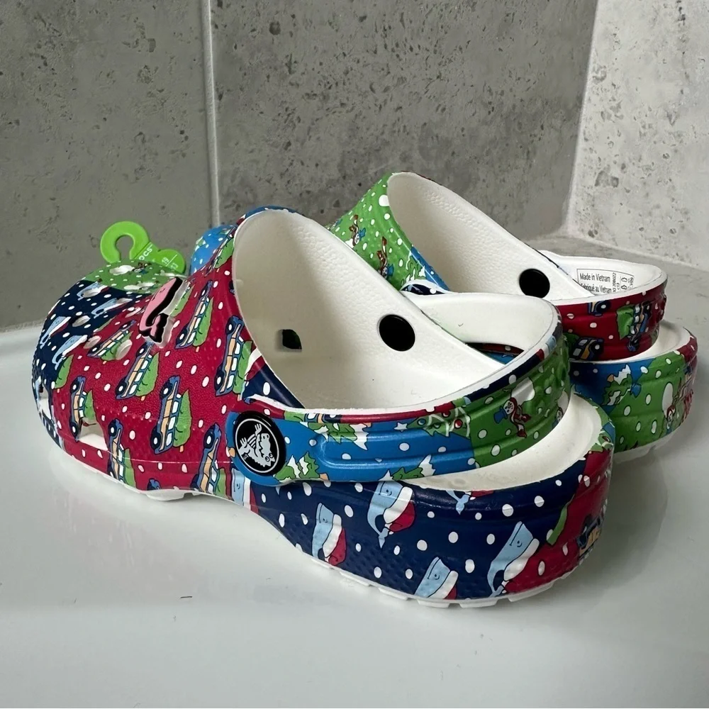 CROCS x Vineyard Vines HOLIDAY PATCHWORK CLOGS Size 13 Little Kid